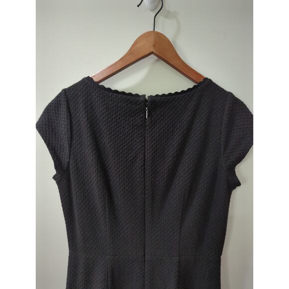 Rebecca Taylor Honeycomb Scalloped Black Dress - Picture 9 of 9